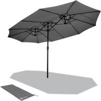 Sombrilla Parasol Rectangular, Sombrillas Jardin para Terraza Playa Piscina Mercado Patio Exterior, 300 x 150 cm, Protección Solar UV50+, Doble Beige - details 7