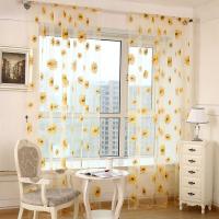 Cortina de tul con patrón de girasol para decoración del hogar, persiana para ventana, balcón y habitación, 1 unidad - details 0