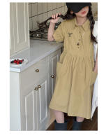 Vestido Polo para Niña en Verano Manga Corta, Bolsillo Grande, Moda Infantil Casual - details 1