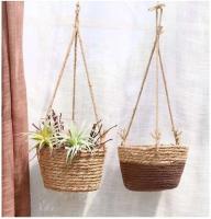 Cesta que teje de la cuerda de cáñamo de la maceta del balcón de la carne del jardín interior - details 6