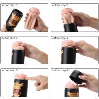 Leten Soft Ora Pussy Real Vagina Juguete Erótico para Adultos Juguetes para Hombres Regalo Sexo hine Manual Masturbador Masculino Portátil Botella de Cerveza - details 10