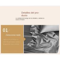 Juego de Ropa de Cama de Seda de Imitación de Cuatro Piezas Color Sólido Estilo Europeo Americano - details 0