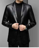 Chaqueta de Cuero con Piel de Oveja Estilo Casual de Otoño Talla Grande Moda Ligera para Hombres - details 0