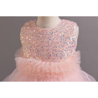 Vestido de noche para niños con flores, pasarela, princesa, niña, tul hinchado, presentadora, actuación de Piano - details 19