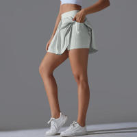 Falda de tenis de bádminton para mujer, interior, secado rápido, elasticidad, doble capa, yoga - details 15