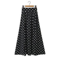 TRAFZA-Conjunto de falda con estampado de lunares para mujer, Top corto de manga corta con cuello cuadrado, falda con abertura de cintura alta, Vintage, Primavera, 2024 - details 4