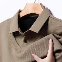 Conjunto de polo de dos piezas de manga larga falsa para hombre, camiseta informal de moda, top multifuncional cómodo para todas las estaciones, bloqueado - details 3
