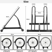 Soporte de estacionamiento para suelo de bicicleta, almacenamiento de ciclo, soporte de bloqueo, soporte de 2 bicicletas para almacenamiento con diseño Reversible, estante para bicicleta - details 2