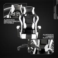 Silla de Gaming Azul y Negra, Silla Ergonómica de Oficina con Respaldo Regulable de 90 °   un 120 ° , con reposacabezas, reposabrazos y soporte lumbar. Rotación omnidireccional de 360° ° - details 24