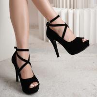 Sandalias con correa cruzada al tobillo para mujer, con plataforma y cremallera - details 2