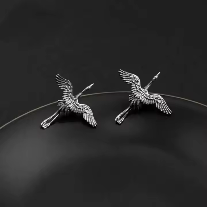 Pendientes góticos con forma de murciélago negro de circonio, adecuados tanto para hombres como para mujeres, joyería de hip-hop punk rock moderna y personalizada - 1