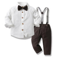 Conjunto de tres piezas de chaleco de caballero para niños de primavera, cárdigan de algodón de manga larga, pantalones de traje, ropa infantil de moda. - details 5