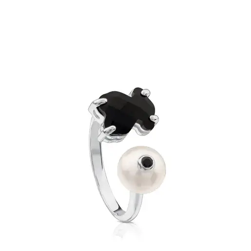Anillo Erma original de Plata 925 con ónix, Pearl Y espinelos - 1