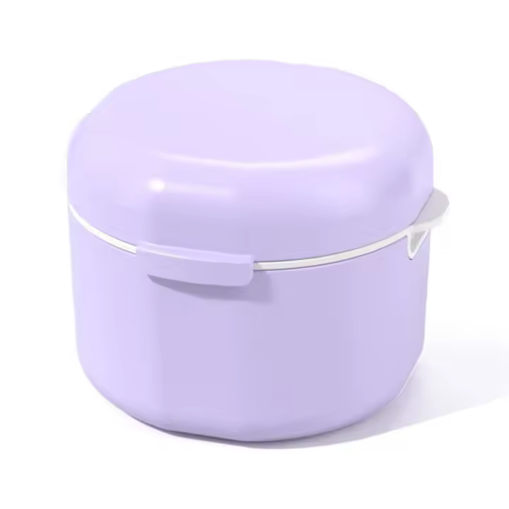 Caja de limpieza para cuidado bucal de doble capa, contenedor para protector bucal, estuche de almacenamiento Dental, estuche de baño para dentadura postiza - 1