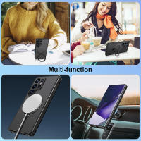 Funda protectora de metal magnético para Samsung S23 S22 Ultra con frente de vidrio templado + parte trasera de PC, marca RUWANGAA, compatible con - details 5
