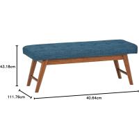 Moderno banco tapizado y acolchado con botón, para dormitorio, entrada, madera maciza, azul marino, 112 cm - details 8