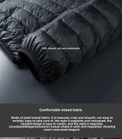 Chaqueta holgada de plumas de ganso blanco, chaqueta ligera con capucha, cuello alto para hombre, corte ajustado con capucha juvenil - details 36