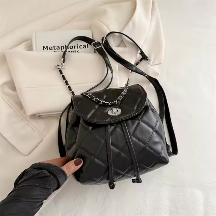 De mano, Personalizado, Cadena, Un solo hombro, Estilo occidental, Nuevo, Mochila, Casual, Coreano, Mochila - 1