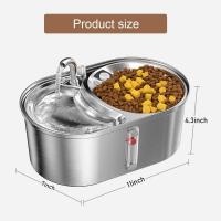 Fuente de agua para gatos, 101 oz/3 L, fuente de agua para mascotas de acero inoxidable 304 para gatos en el interior, cuencos para gatos 2 en 1 para comida y agua, dispensador automático de agua para perros ultrasilencioso con bomba de agua y 5 filtros - details 5