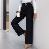 Pantalones Chic de Pierna Recta para Mujer Cintura Alta, Estilo Otoño Primavera, Negro, Pantalones Sueltos Nuevos - details 2