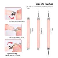 Removedor de espinillas de doble cabezal de acero inoxidable, limpiador de poros, agujas, Extractor de espinillas, aguja para imperfecciones de acné desmontable - details 3