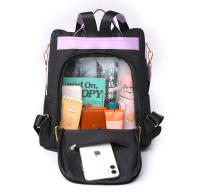 Mochila antirrobo negra para mujer, morral sencillo a la moda, informal, pequeña, impermeable, para viaje - details 6