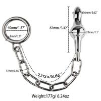Juguetes sexuales para adultos de acero inoxidable, cadena, anillo con tapón Anal, estimulador de tracción de expansión para patio trasero, masaje de próstata, placer - details 0