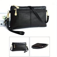 Bolso Bandolera de Lujo para Mujer con Bloqueo RFID - Correa de Hombro Ajustable, Cierre de Doble Cremallera, Bolso de Mano Azul Marino y Negro con Herrajes Dorados para Uso Diario y Formal, Bolso Bandolera - details 11