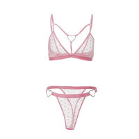 Conjunto de encaje de malla erótica para mujer, sujetador transparente Sexy, conjuntos de bragas, lencería Sensual, Conjunto de sujetador sin costuras negro - details 9