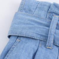OUWU- Conjunto De Camisa Corta Con Cinturón Para Mujer, Conjunto De Pantalones De Pierna Ancha, Con Cuello Informal, Decoración De Bolso, Novedad De Otoño - details 19