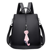 Mochila de Viaje para Mujer Multi-use de Nylon en Color Sólido Gran Capacidad con Colgante de Gato Bolso de Hombro Simple y Elegante - details 26