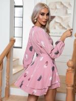 Vestido corto de manga larga con cordones para mujer, minivestido Vintage elástico, elegante y bonito, de lujo, promoción - details 18