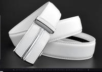 Cinturón de cuero de vaca auténtico para hombre, correa de cintura con hebilla automática, color blanco - details 0
