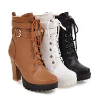 Delivery Sign Otoño/Invierno Botas de tacón alto con hebilla de cinturón para mujer - details 1