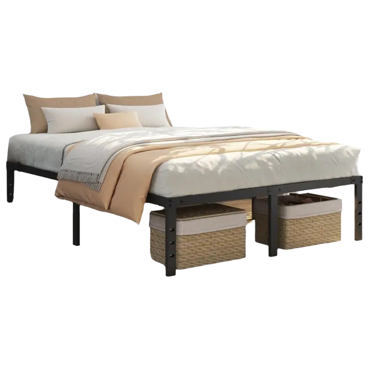 Bastidor de Cama Metálico Diseño de Almacenamiento de Espacio Extra bajo la Cama Montaje Fácil - 1