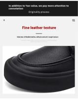Zapatos de oficina de negocios con cordones cómodos de cuero formal de caña alta para hombre, redondos transpirables, uso diario - details 6