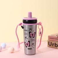 Taza térmica de paja de acero inoxidable, botella de agua aislada portátil a prueba de fugas, taza de café de gran capacidad para estudiantes - details 14