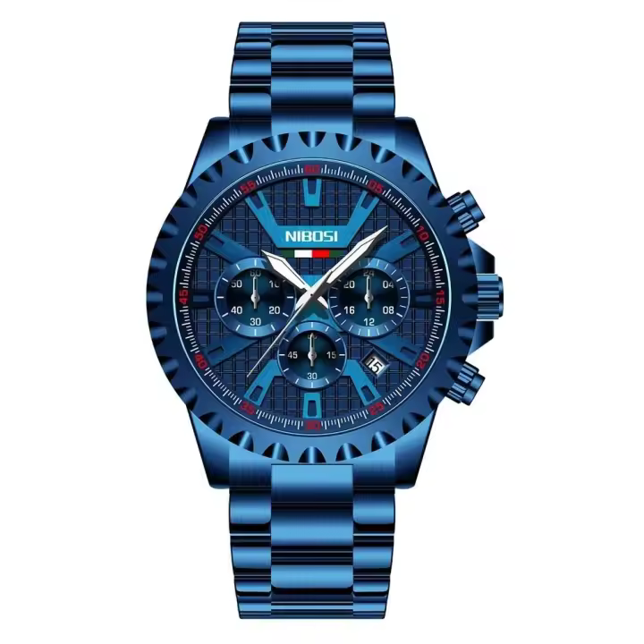Reloj Deportivo de Lujo NIBOSI Reloj de Pulsera de Cuarzo de Acero Inoxidable Función de Calendario - 1