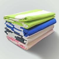 Toalla de playa a rayas de microfibra de secado rápido (2 uds) con bolsa portátil, toallas absorbentes finas y ligeras, perfectas para deportes y viajes - details 1