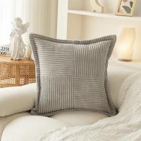 1 funda de almohada de pana con empalme, sofá súper suave, decoración a rayas, almohadas texturizadas para cojín de cama de 18.0 x 18.0 in - details 9