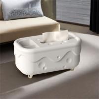 Caja de pañuelos de queso Kawaii creativa, soporte de plástico elegante para pañuelos, caja de almacenamiento de papel con acabado brillante para oficina - details 5