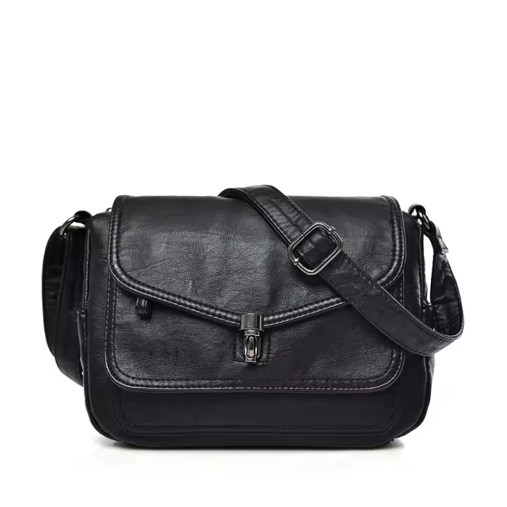 Bolso bandolera de piel de nueva calidad, bolso de hombro de gran capacidad con bolsillo de tres capas, bolso bandolera informal para mujer - 1