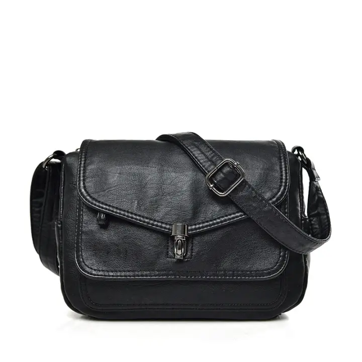 Bolso bandolera de piel de nueva calidad, bolso de hombro de gran capacidad con bolsillo de tres capas, bolso bandolera informal para mujer - 1