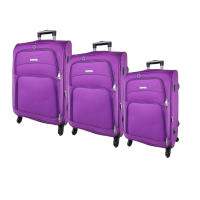 Maleta de Lona con 4 ruedas 360° y Código de Seguridad. ¡Equipaje ideal para Viajes en cortos y largos en avión! Color MORADO - details 1