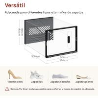 Cajas de Zapatos de Plástico Transparentes Apilables y Plegables Organizador de Zapatos para Armario con Tapa Frontal - details 21