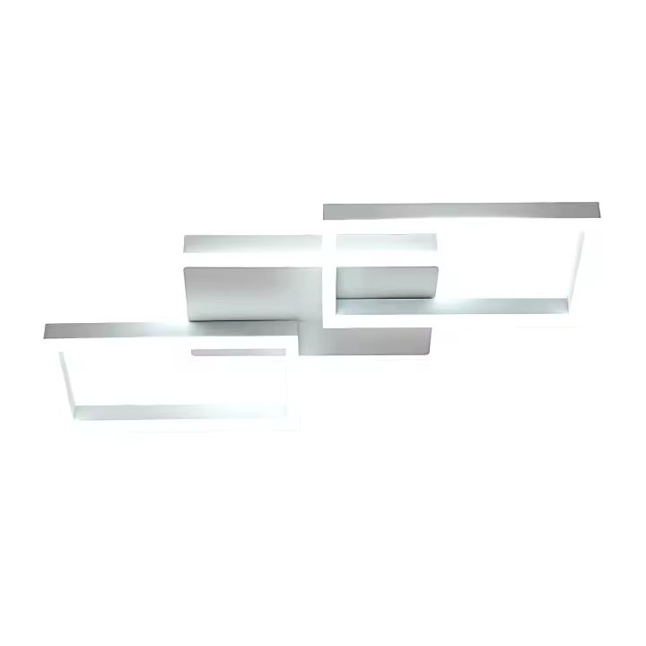 GOECO Lámpara LED de techo nórdica, color blanco, 54x35x8 cm, luz blanca 6500K, 42W, ideal para decoración minimalista - 1