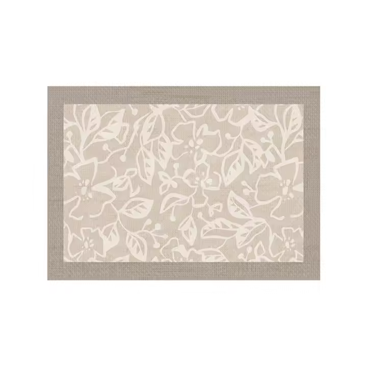 Alfombra enroscada para pies Premium, Estampado de flores, Alfombrilla de inicio antideslizante y resistente, 60x90cm - 1