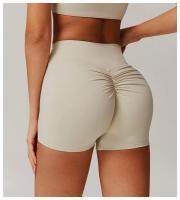 Pantalones cortos de Yoga de cintura alta afilados para mujer, pantalones cortos deportivos ajustados de secado rápido con realce de melocotón para correr y Fitness - details 1
