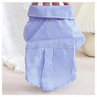 Moda Canina Casual a Rayas Camisa con Lazo para Perros Pequeños Ropa de Mascota de Primavera-Verano a la Moda - details 3