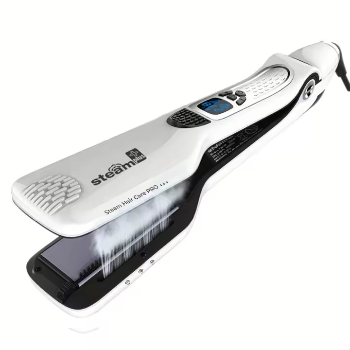 Plancha de vapor para el pelo, plancha de vapor profesional para salón, plancha de vapor iónica para alisar 2 en 1 y - 1